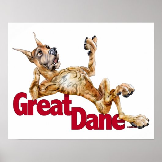 Great Dane Laid Back Brindle Poster (Voorkant)