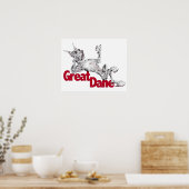 Great Dane Laid Back Merle Poster (Keuken)