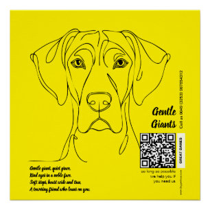 Great Dane Lijn Kunst Poster Perfect Poster