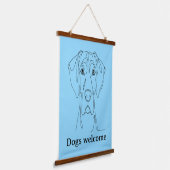 Great Dane lineart Hangend Wandkleed (Gebogen)
