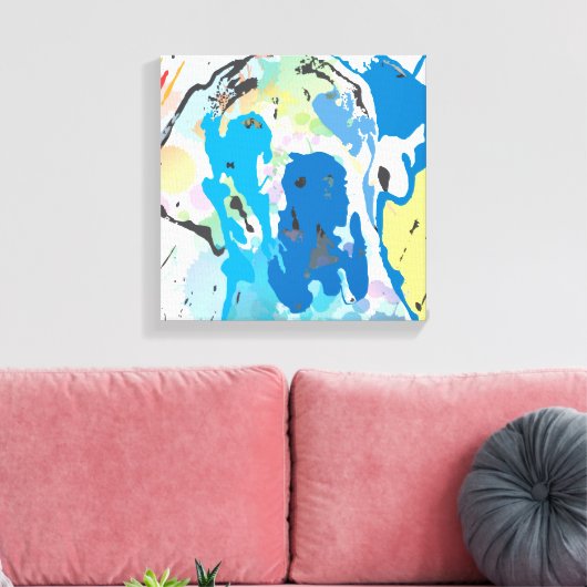 Great Dane Linocut Canvas Afdruk (Insitu (Woonkamer))