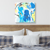 Great Dane Linocut Canvas Afdruk (Insitu (Slaapkamer))