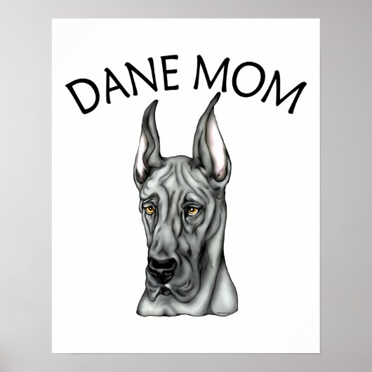 Great Dane Mam Black Poster (Voorkant)