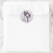 Great Dane Merle Cropped Ronde Sticker (Tas)