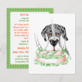 Great Dane Merle UC Birthday Cake Kaart (Voorkant / Achterkant)