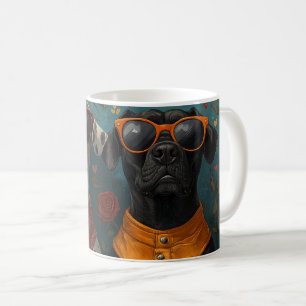 Great Dane Met Hart Rozen Valentijnsdag Koffiemok