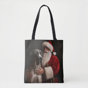 Great Dane met Kerstman Festive Kerstmis Draagtas