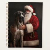Great Dane met Sinterklaas Festive Kerstmis Planner (Voorkant)