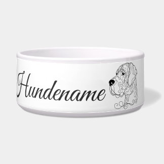 Great Dane Minimalist Line Art personalized bowl Voerbakje