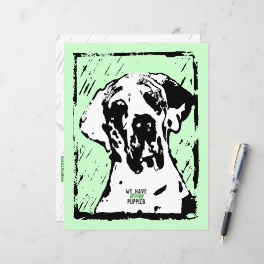 Great Dane Modern Stationery (Voorkant / Achterkant in situ)