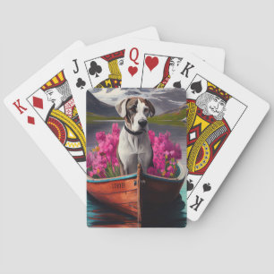 Great Dane op een peddel: Een landschappelijk avon Pokerkaarten
