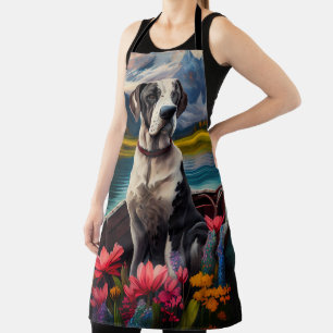 Great Dane op een peddel: Een landschappelijk avon Schort