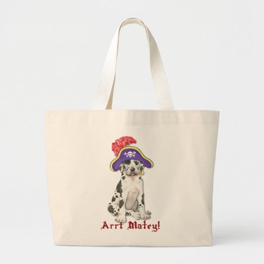 Great Dane Pirate Grote Tote Bag (Voorkant)