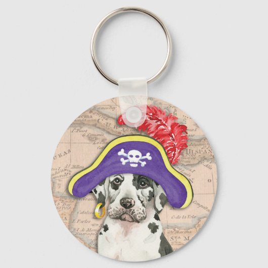 Great Dane Pirate Sleutelhanger (Voorkant)