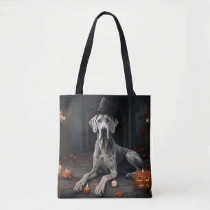 Great Dane Pompoenen Halloween Angstaanjagende Fli Draagtas