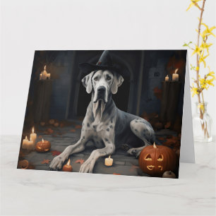 Great Dane Pompoenen Halloween Angstaanjagende Fli Kaart