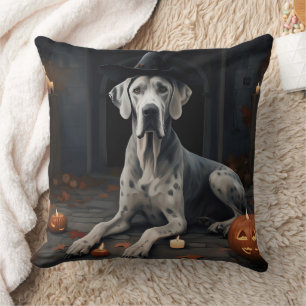 Great Dane Pompoenen Halloween Angstaanjagende Fli Kussen
