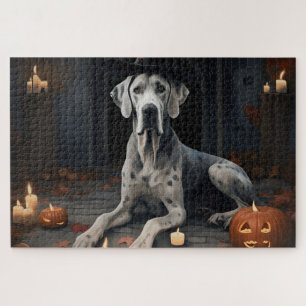 Great Dane Pompoenen Halloween Griezelige Flip Legpuzzel