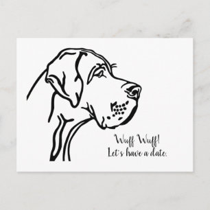 Great Dane-portrettekening Ansichtkaart Briefkaart