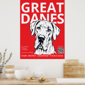 Great Dane Poster Printen – Esthetische Great Dane (Keuken)