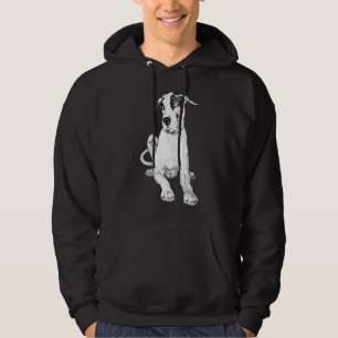 Great Dane Pouting Harlequin Hoodie