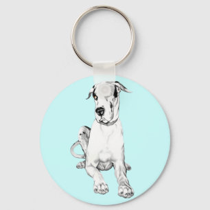 Great Dane Pouting Harlequin Sleutelhanger