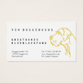 Great Dane Pure Tekening Visitekaartje (Achterkant)