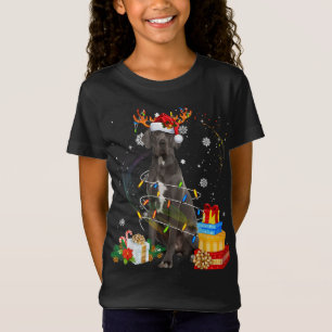 Great Dane Reindeer kerstlampjes Funny Dog Xma T-shirt