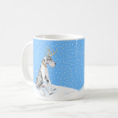 Great Dane Reindeer Kerstmis Harlequin UC Koffiemok (Voorkant links)
