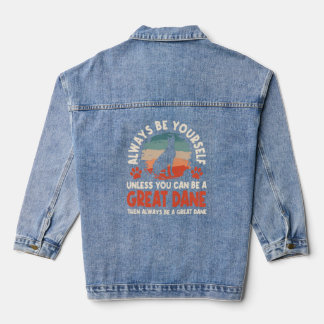 Great Dane Retro  Gentle Dog German Mastif Denim Jacket