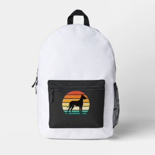 Great Dane Retro Zonsondergang Honden Silhouet Bedrukte Rugzak