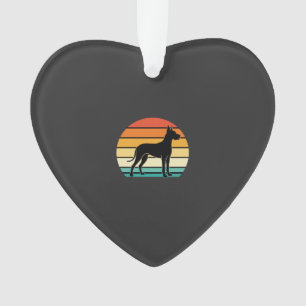 Great Dane Retro Zonsondergang Honden Silhouet Ornament