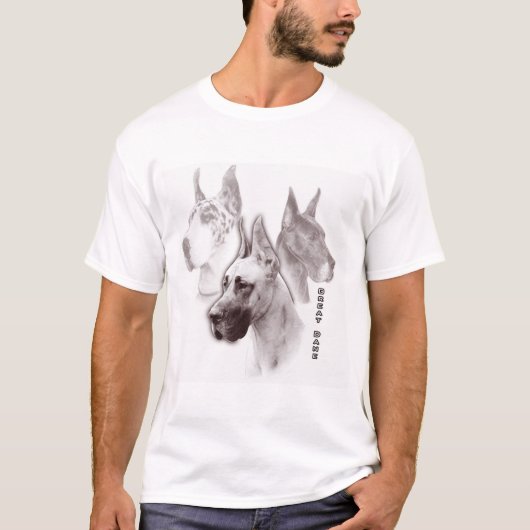 Great Dane Ruby Duotone Art T-shirt (Voorkant)