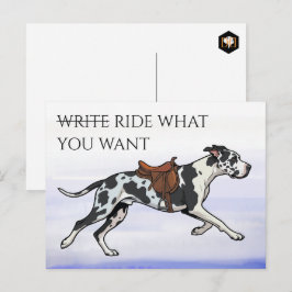 Great Dane Schrijf of Ride Briefkaart