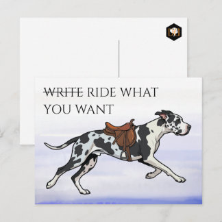 Great Dane Schrijf of Ride Briefkaart