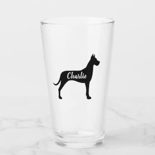 Great Dane Silhouette Gepersonaliseerd Hondenliefh Glas