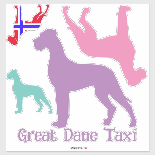 Great Dane Silhouette transparante Sticker (Vel)
