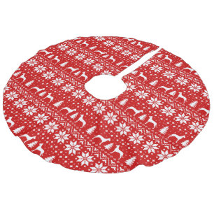 Great Dane Silhouettes-kerstpatroon Imitatie Linnen Kerstboom Kleed