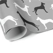 Great Dane Silhouettes Pattern Cadeaupapier (Rol Hoek)