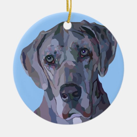 Great Dane Silver Merle Ornament (Voorkant)
