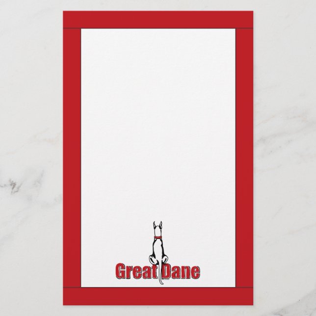 Great Dane Sit White (Voorkant)