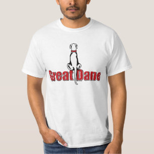 Great Dane Sit White UC T-shirt