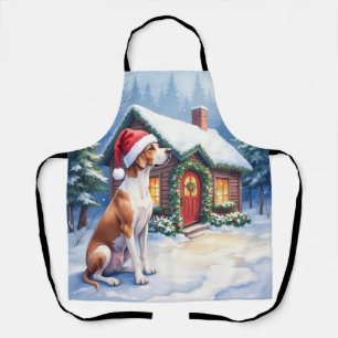 Great Dane Sneeuwcabine Kerstman Hoed Kerst Kunst Schort