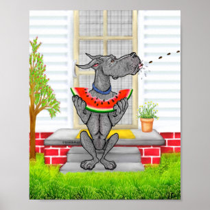 Great Dane SPUugt Zwart Poster