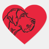 Great Dane tekening Hart Sticker (Voorkant)