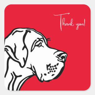 Great Dane tekening Vierkante Sticker
