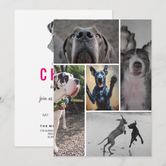 Great Dane Uitnodiging (Voorkant / Achterkant)