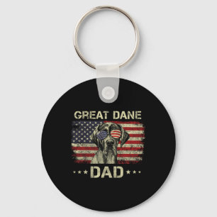 Great Dane Vader Hondenliefhebbers Amerikaanse Vla Sleutelhanger