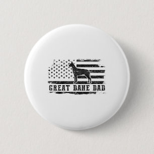 Great Dane Vader Vervallen Amerikaanse Vlag Patrio Ronde Button 5,7 Cm