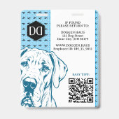 Great Dane verfijnd logo QR-code Badge (Achterkant)